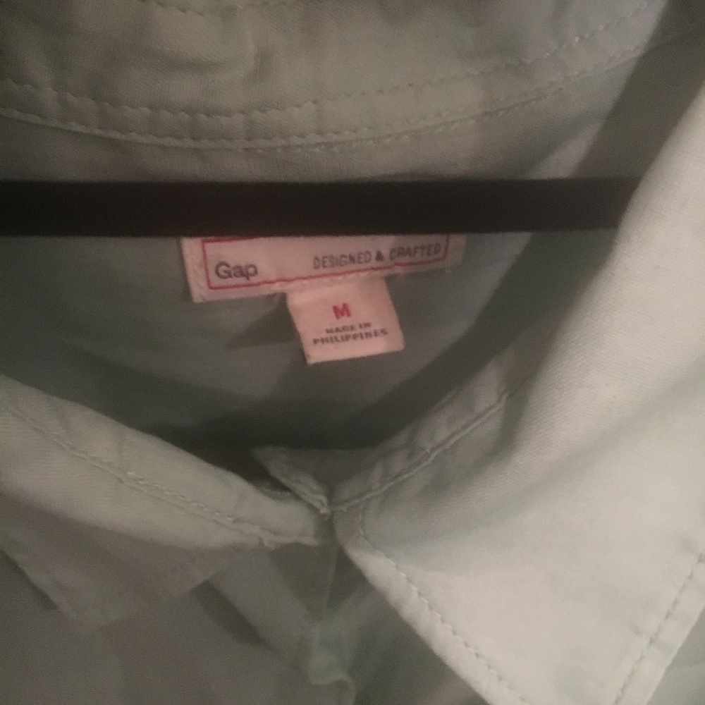 Mint Green Lightweight Button-Down Linen Shirt - image 3